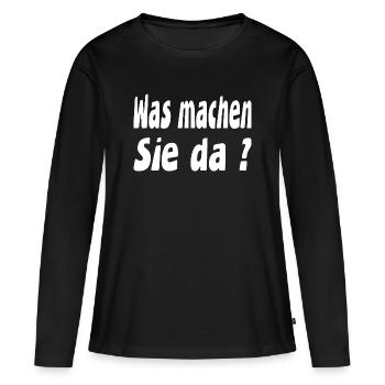 Arbeit - Frauen Premium Bio Langarmshirt - Schwarz - Vorne - Julia (174cm)