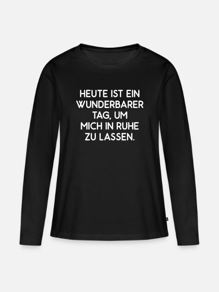 Heute ist ein guter Tag mich in Ruhe zu lassen - Frauen Premium Bio Langarmshirt - Schwarz