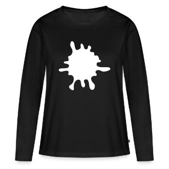 Farbklecks Splash - Frauen Premium Bio Langarmshirt - Schwarz - Vorne - Julia (174cm)