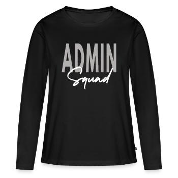 Assistant administrateur de l’équipe Admin - T-shirt manches longues Premium bio Femme - noir - Devant - Julia (174cm)