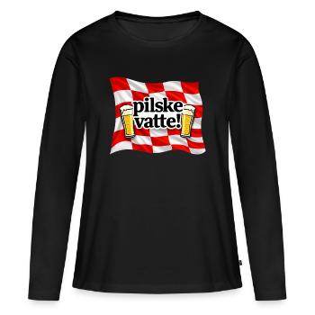 Pilske a foncé ! - T-shirt manches longues Premium bio Femme - noir - Devant - Julia (174cm)