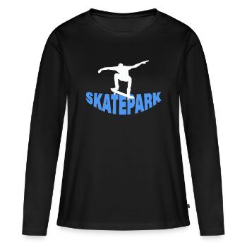 Skatepark - T-shirt manches longues Premium bio Femme - noir - Devant - Julia (174cm)
