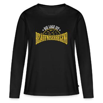 La situation est l’ivresse - T-shirt manches longues Premium bio Femme - noir - Devant - Julia (174cm)