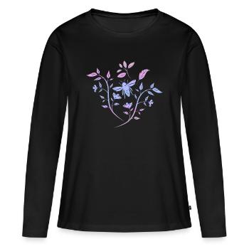 Source - T-shirt manches longues Premium bio Femme - noir - Devant - Julia (174cm)