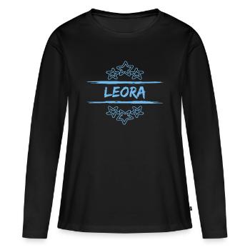 Leora comme nom de naissance - T-shirt manches longues Premium bio Femme - noir - Devant - Julia (174cm)