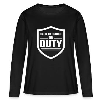 Officier des ressources scolaires Sro École des officiers de campus - T-shirt manches longues Premium bio Femme - noir - Devant - Julia (174cm)