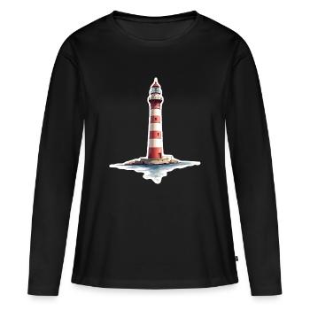 phare - T-shirt manches longues Premium bio Femme - noir - Devant - Julia (174cm)