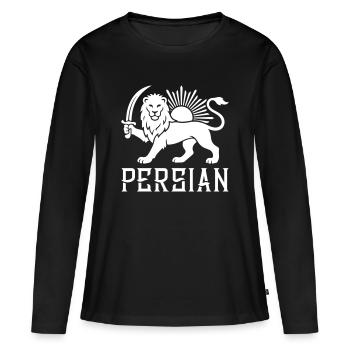 Lion perse Perse Iran - T-shirt manches longues Premium bio Femme - noir - Devant - Julia (174cm)