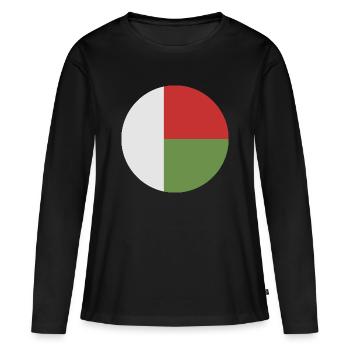 Drapeau rond de Madagascar - T-shirt manches longues Premium bio Femme - noir - Devant - Julia (174cm)
