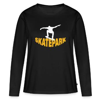Skatepark - T-shirt manches longues Premium bio Femme - noir - Devant - Julia (174cm)