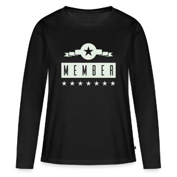 Membres - T-shirt manches longues Premium bio Femme - noir - Devant - Julia (174cm)