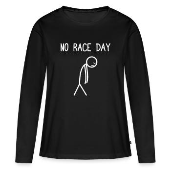 Pas de course Le jour de la course, amateur de voitures, mécanicien automobile - T-shirt manches longues Premium bio Femme - noir - Devant - Julia (174cm)