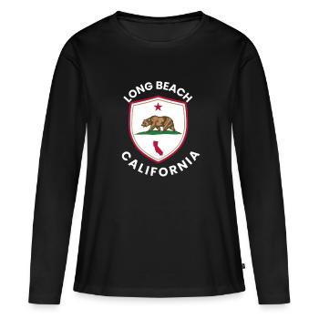 Long Beach, Californie - T-shirt manches longues Premium bio Femme - noir - Devant - Julia (174cm)
