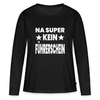 Permis de conduire - T-shirt manches longues Premium bio Femme - noir - Devant - Julia (174cm)