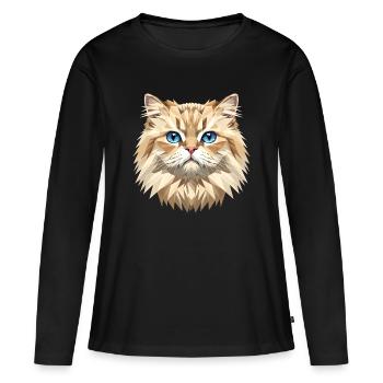 Chat perse Chat persan Chat persan Chat perse Chats mignons - T-shirt manches longues Premium bio Femme - noir - Devant - Julia (174cm)