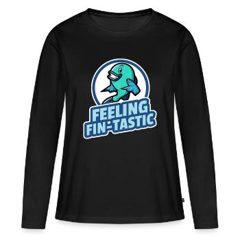 Sensation de fin-tastique - T-shirt manches longues Premium bio Femme - noir - Devant - Julia (174cm)
