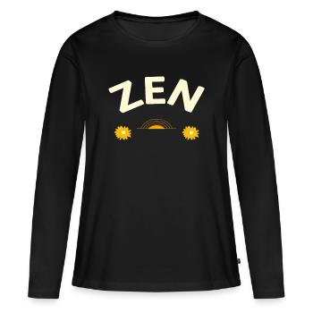 ZEN - T-shirt manches longues Premium bio Femme - noir - Devant - Julia (174cm)