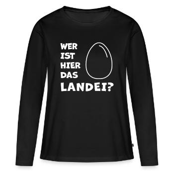 Das Landei - Fans de poulet - Coq - Coq - Bio - T-shirt manches longues Premium bio Femme - noir - Devant - Julia (174cm)