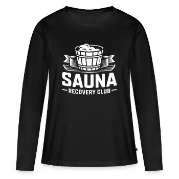 Transpiration du Club de Récupération du Sauna - T-shirt manches longues Premium bio Femme - noir - Devant - Julia (174cm)