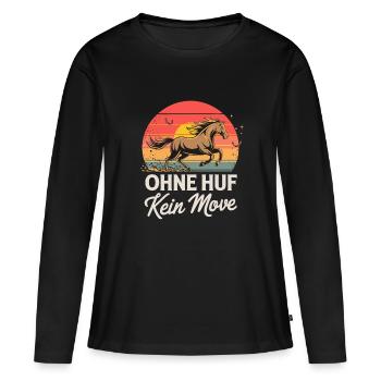 Pas de sabot Pas de mouvement Drôle Dire pour - T-shirt manches longues Premium bio Femme - noir - Devant - Julia (174cm)