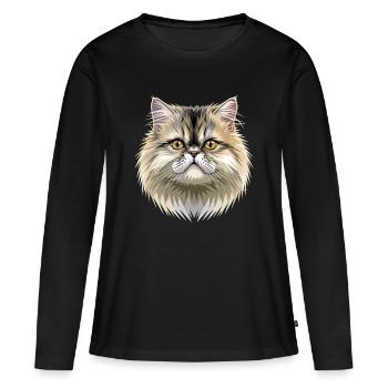 Chat perse Chat persan Chat persan Chat perse Chats mignons - T-shirt manches longues Premium bio Femme - noir - Devant - Julia (174cm)
