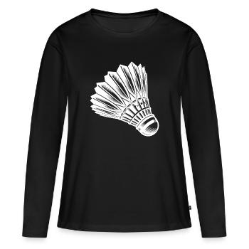 Tattoo Badminton - Sport mit Geschwindigkeit - Frauen Premium Bio Langarmshirt - Schwarz - Vorne - Julia (174cm)