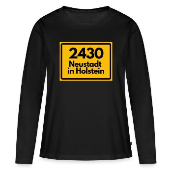 ANCIEN CODE POSTAL 2430 NEUSTADT EN HOLSTEIN - T-shirt manches longues Premium bio Femme - noir - Devant - Julia (174cm)