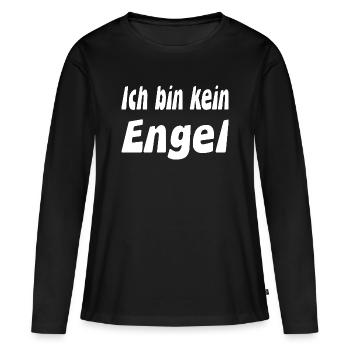 Ange - T-shirt manches longues Premium bio Femme - noir - Devant - Julia (174cm)