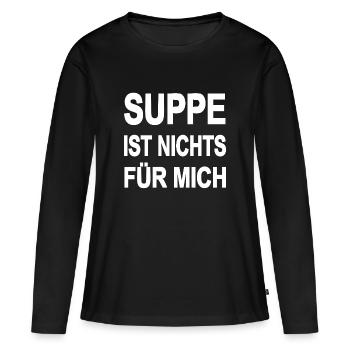 Soupe - T-shirt manches longues Premium bio Femme - noir - Devant - Julia (174cm)