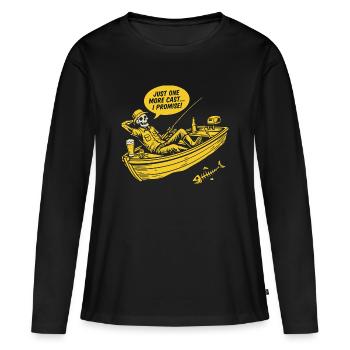 Encore un casting, Angler fun Shirt, sweat à capuche, casquette - T-shirt manches longues Premium bio Femme - noir - Devant - Julia (174cm)