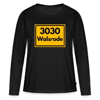 ANCIEN CODE POSTAL RÉTRO 3030 WALSRODE VOGELW. - T-shirt manches longues Premium bio Femme - noir - Devant - Julia (174cm)