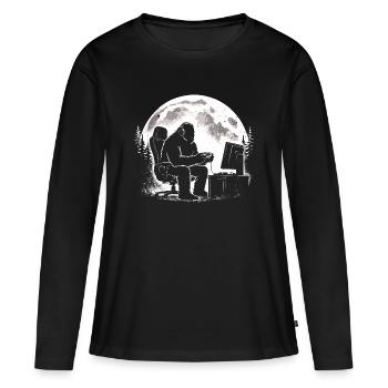 Bigfoot Gamer - Frauen Premium Bio Langarmshirt - Schwarz - Vorne - Julia (174cm)
