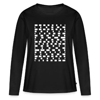 Grille de pixels monochrome - T-shirt manches longues Premium bio Femme - noir - Devant - Julia (174cm)