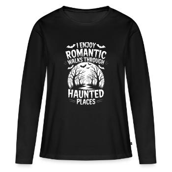 Horror Sprüche Romantisch Lustige Horror Geschenk  - Frauen Premium Bio Langarmshirt - Schwarz - Vorne - Julia (174cm)