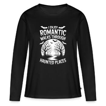 Horror Sprüche Romantisch Lustige Horror Geschenk  - Frauen Premium Bio Langarmshirt - Schwarz - Vorne - Julia (174cm)
