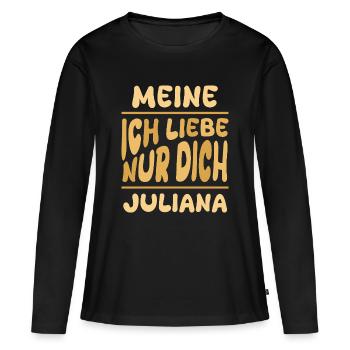 Geschenk für Juliana - Frauen Premium Bio Langarmshirt - Schwarz - Vorne - Julia (174cm)