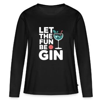Gin Que le plaisir soit Gin & Tonic Fête des Amateurs Gin - T-shirt manches longues Premium bio Femme - noir - Devant - Julia (174cm)