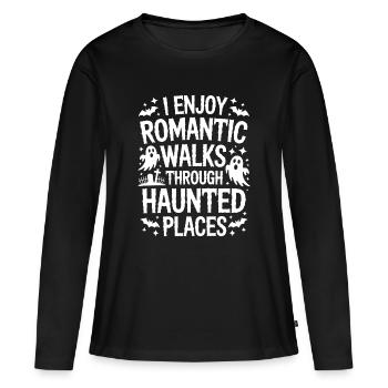Horror Sprüche Romantisch Lustige Horror Geschenk  - Frauen Premium Bio Langarmshirt - Schwarz - Vorne - Julia (174cm)