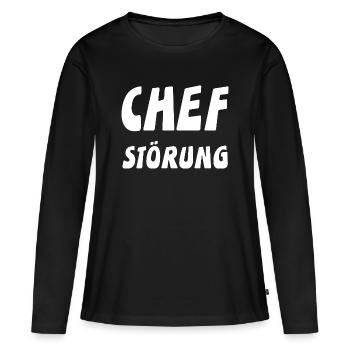 Chef - Frauen Premium Bio Langarmshirt - Schwarz - Vorne - Julia (174cm)