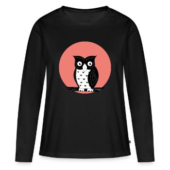 Nachteule - Frauen Premium Bio Langarmshirt - Schwarz - Vorne - Julia (174cm)