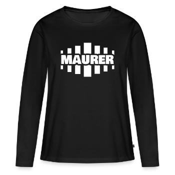 Métier de maçon - T-shirt manches longues Premium bio Femme - noir - Devant - Julia (174cm)