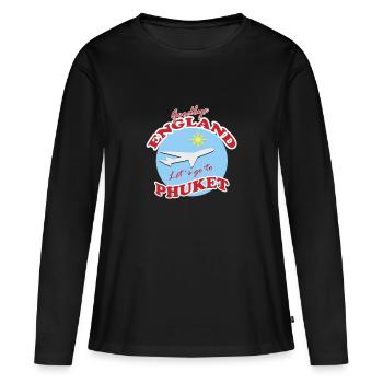 Adieu l’Angleterre. Allons à Phuket - T-shirt manches longues Premium bio Femme - noir - Devant - Julia (174cm)