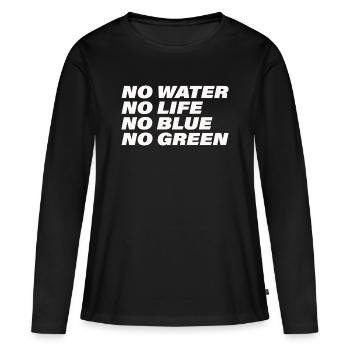 WATER - Frauen Premium Bio Langarmshirt - Schwarz - Vorne - Julia (174cm)