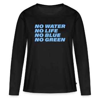 Eau - T-shirt manches longues Premium bio Femme - noir - Devant - Julia (174cm)