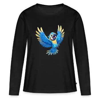 Macaw's Era - Women's Premium Organic Long Sleeve Shirt - black - Front - Julia (174cm)