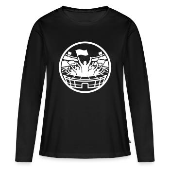 Stadion Fans - Frauen Premium Bio Langarmshirt - Schwarz - Vorne - Julia (174cm)