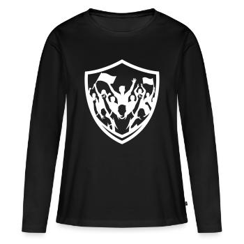 Soirée de supporters - T-shirt manches longues Premium bio Femme - noir - Devant - Julia (174cm)