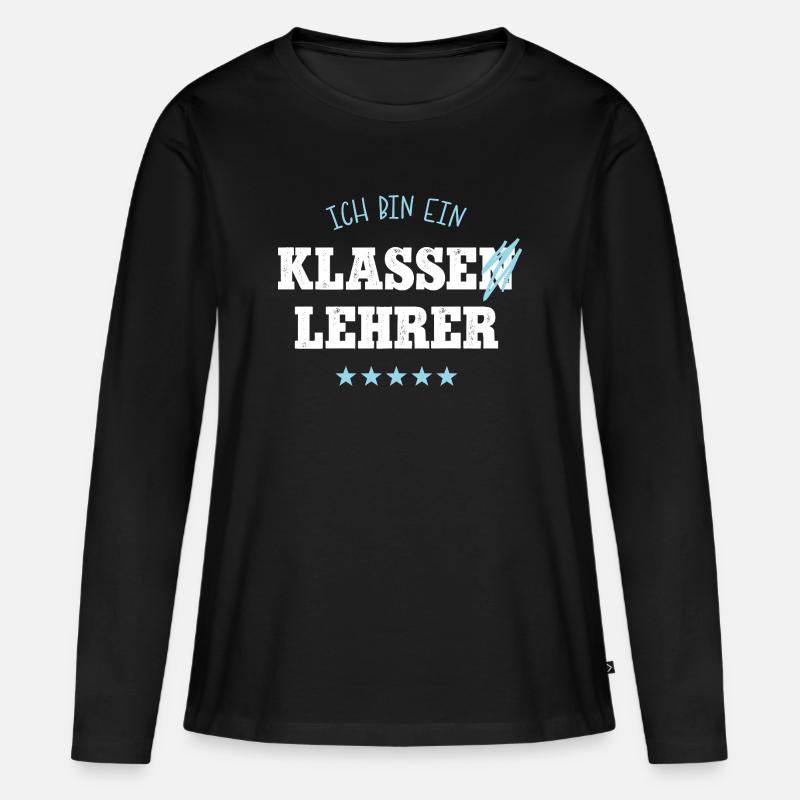 Klassenlehrer Schule Spruch Abschied Bester Lehrer - Frauen Premium Bio Langarmshirt - Schwarz