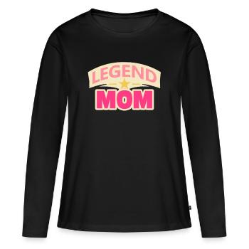 Legend Mom – Lustige Mutter Design - Frauen Premium Bio Langarmshirt - Schwarz - Vorne - Julia (174cm)