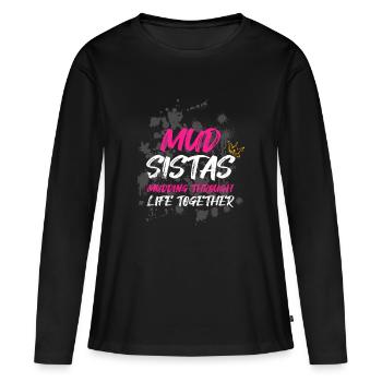Mud sistas Schlammlauf Mud Run Muddy Race - T-shirt manches longues Premium bio Femme - noir - Devant - Julia (174cm)